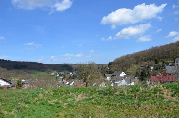 Was für eine herrliche Aussicht gleich vom Wohnmobil-Stellplatz des Landvergnügen Bauernhofs Hofrech in Schalkenbach ©entdecker-greise.de